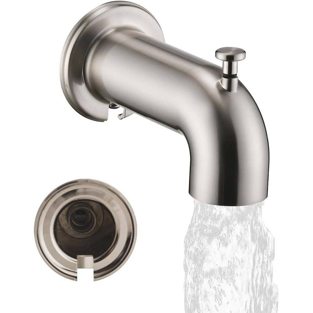 LOCALAND Extra Long Tub Spout with Diverter, Fits for 1/2" IPS Threads,Brushed